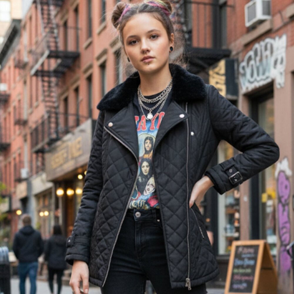 Bardot Girls Aimee quilted coat size18 junior exclusive authentic $100 tar. NWT
